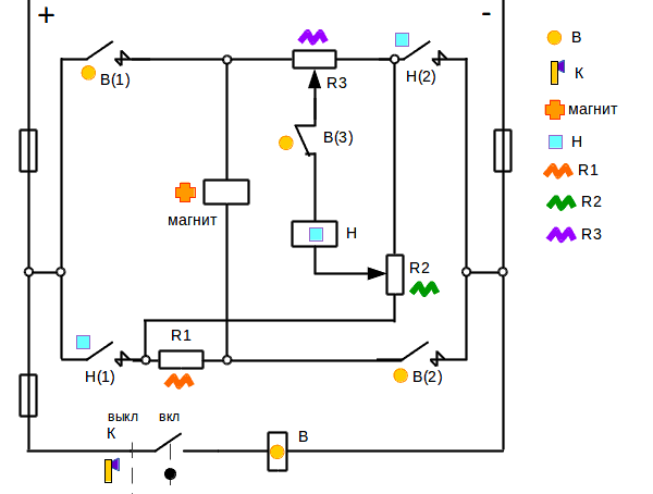 схема подключения грузоподъёмного электромагнита без реле времени